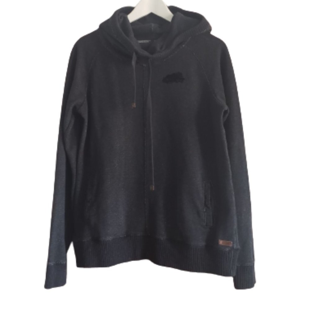Roots gray black dark pepper high neck hoodie